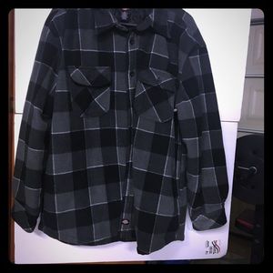 Dickies Mens XL Black&Grey Flannel Lined Jacket